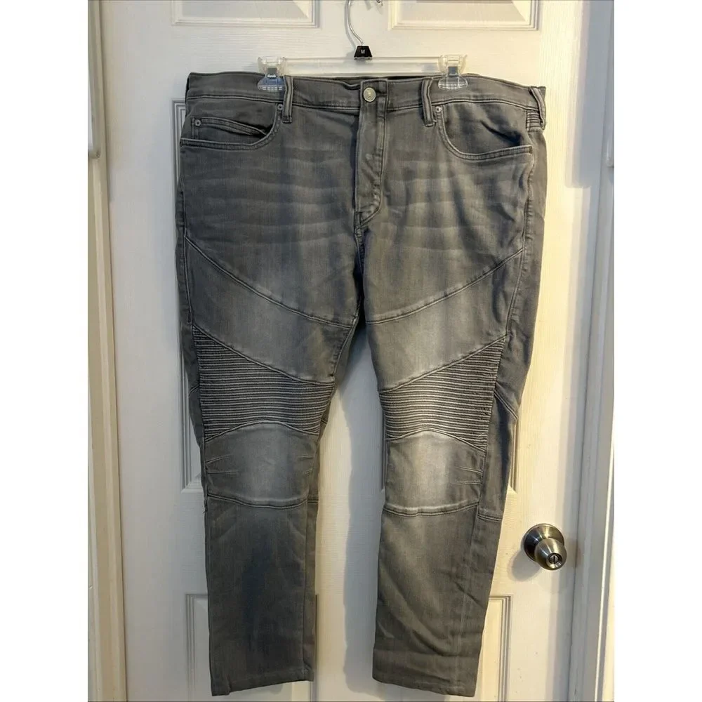True Religion Rocco Moto DCOM Faded Slate Grey‎ Jeans 40